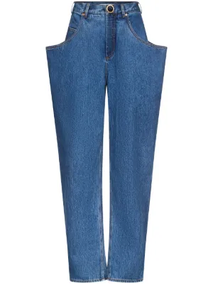 【AREA】エリア ビジュー ハート型カットストレート ジーンズ AREA ウィメンズ デニム通販 - FARFETCH