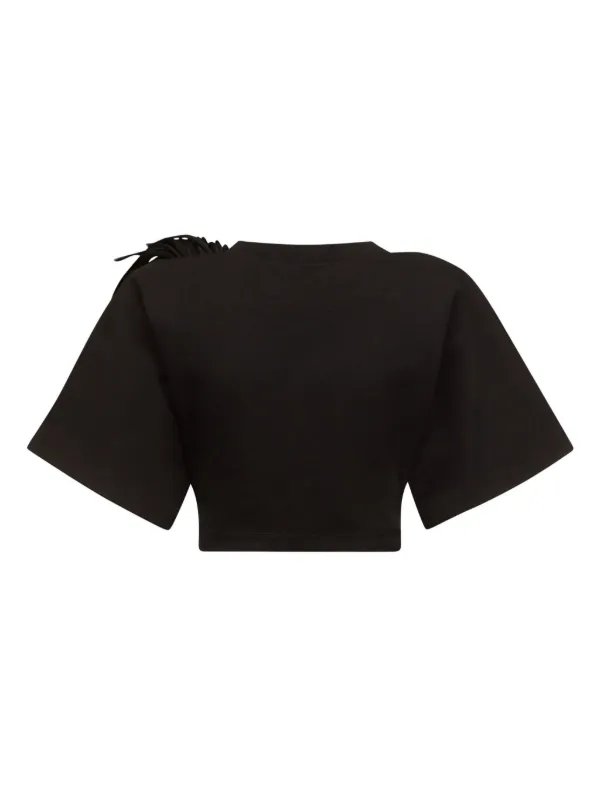 AREA T-shirt Con Frange Nero FARFETCH IT