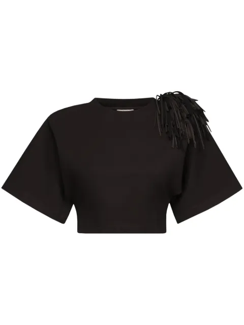 AREA fringed brooch T-shirt