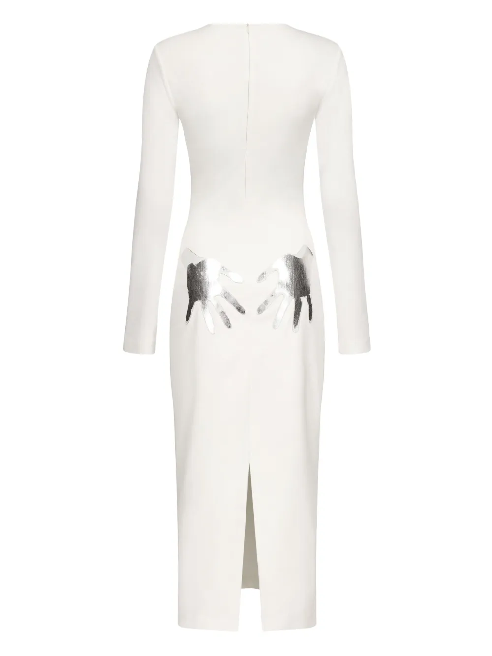 AREA Mini-jurk met lange mouwen en handprint Wit