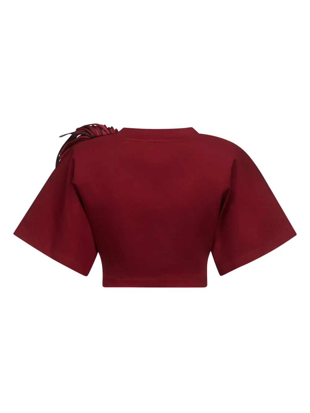 AREA FRINGE-BROOCH CROPPED T-SHIRT 