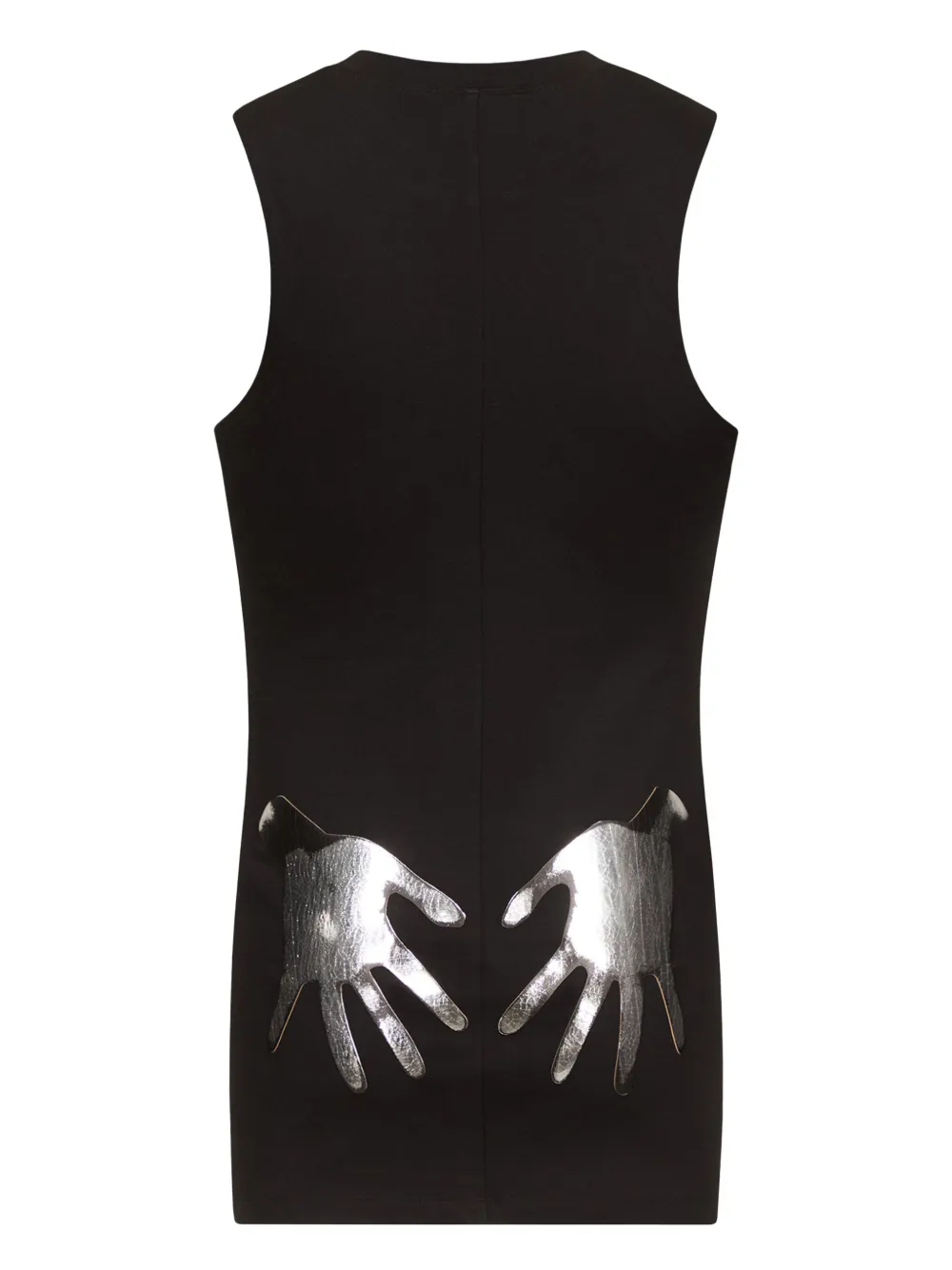 AREA Mini-jurk met handprint - Zwart