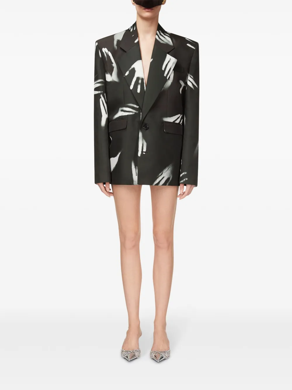 AREA Wollen blazer Zwart