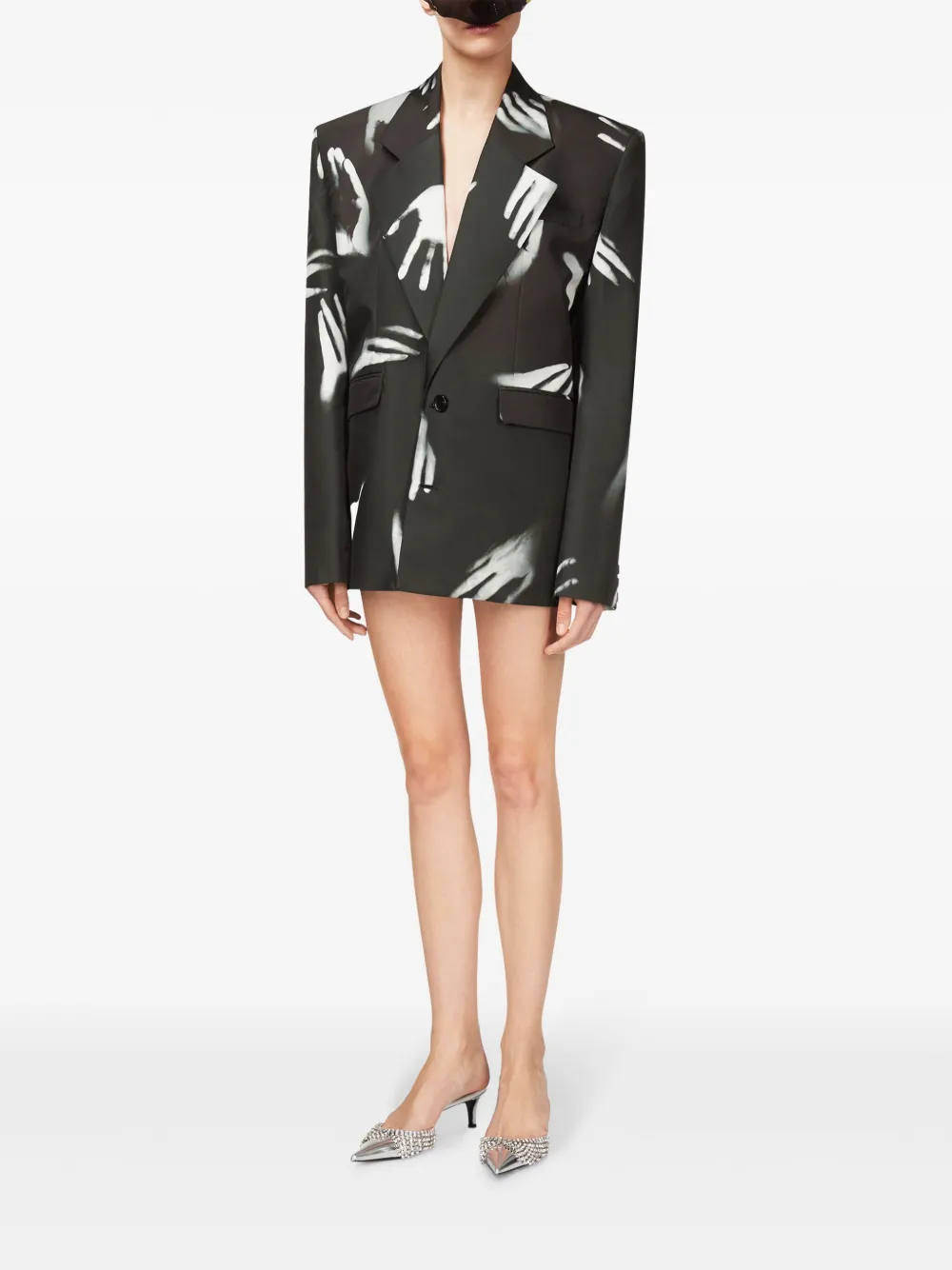 AREA Wollen blazer Zwart