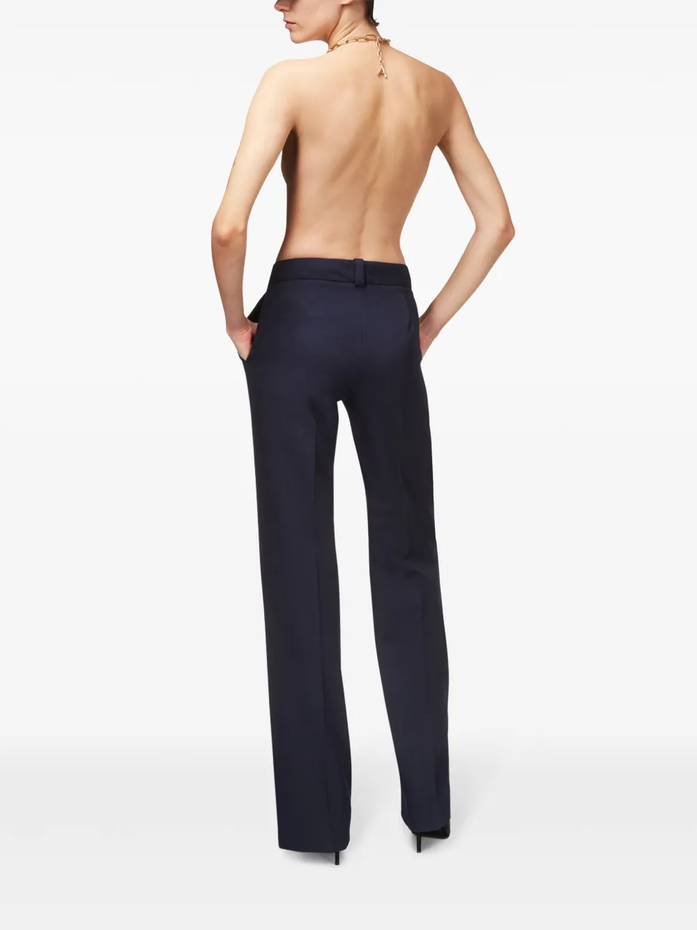 Shop Area Chain Plate Straight-leg Trousers In Blue