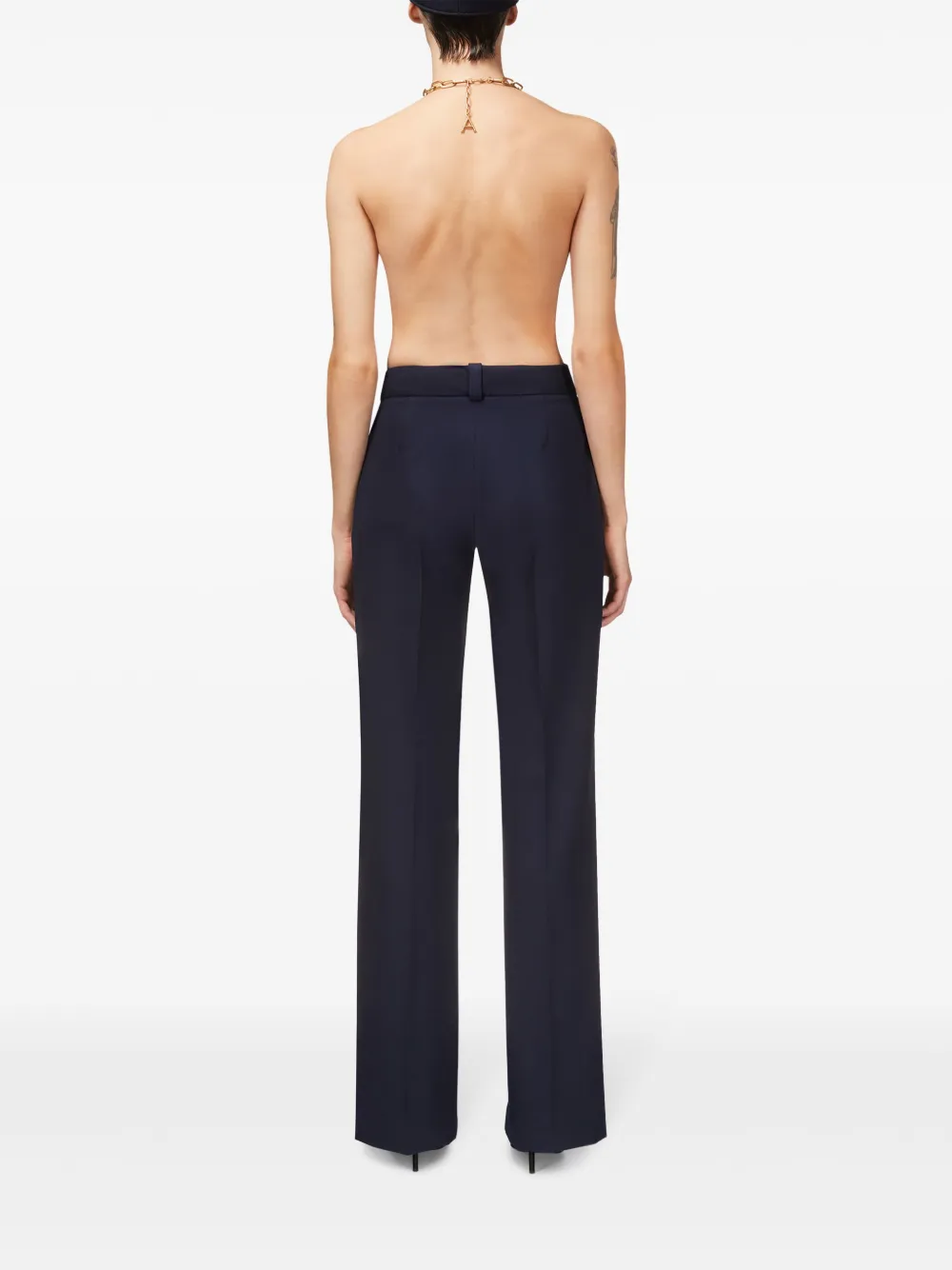 Shop Area Chain Plate Straight-leg Trousers In Blue