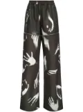 AREA Handprint Slit track pants - Black
