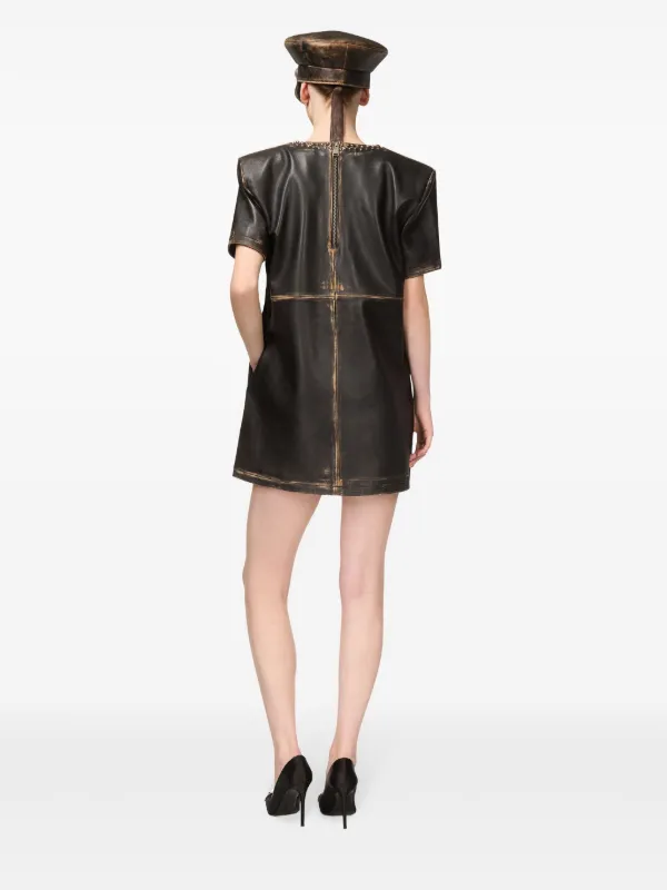 Leather t shirt dress shop