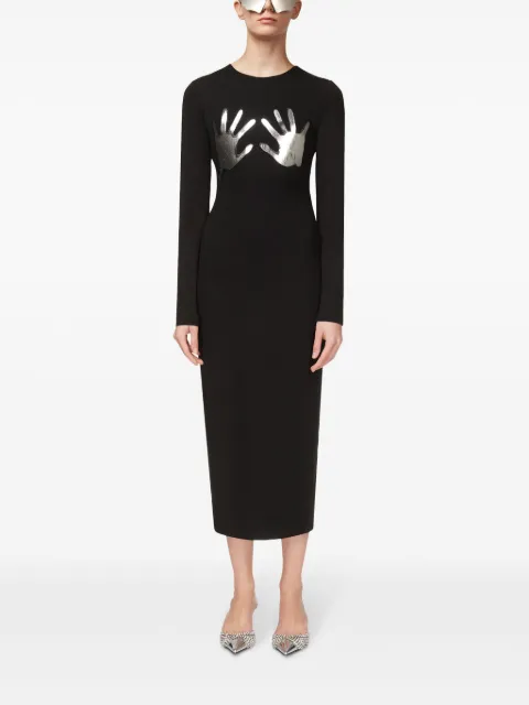 AREA handprint long-sleeved minidress FW24AWDR0083FA01 - 2