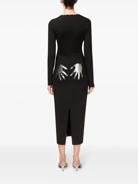 AREA handprint long-sleeved minidress FW24AWDR0083FA01 - 3