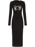 AREA handprint long-sleeved minidress - Black