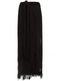 AREA fringed midi skirt - Black