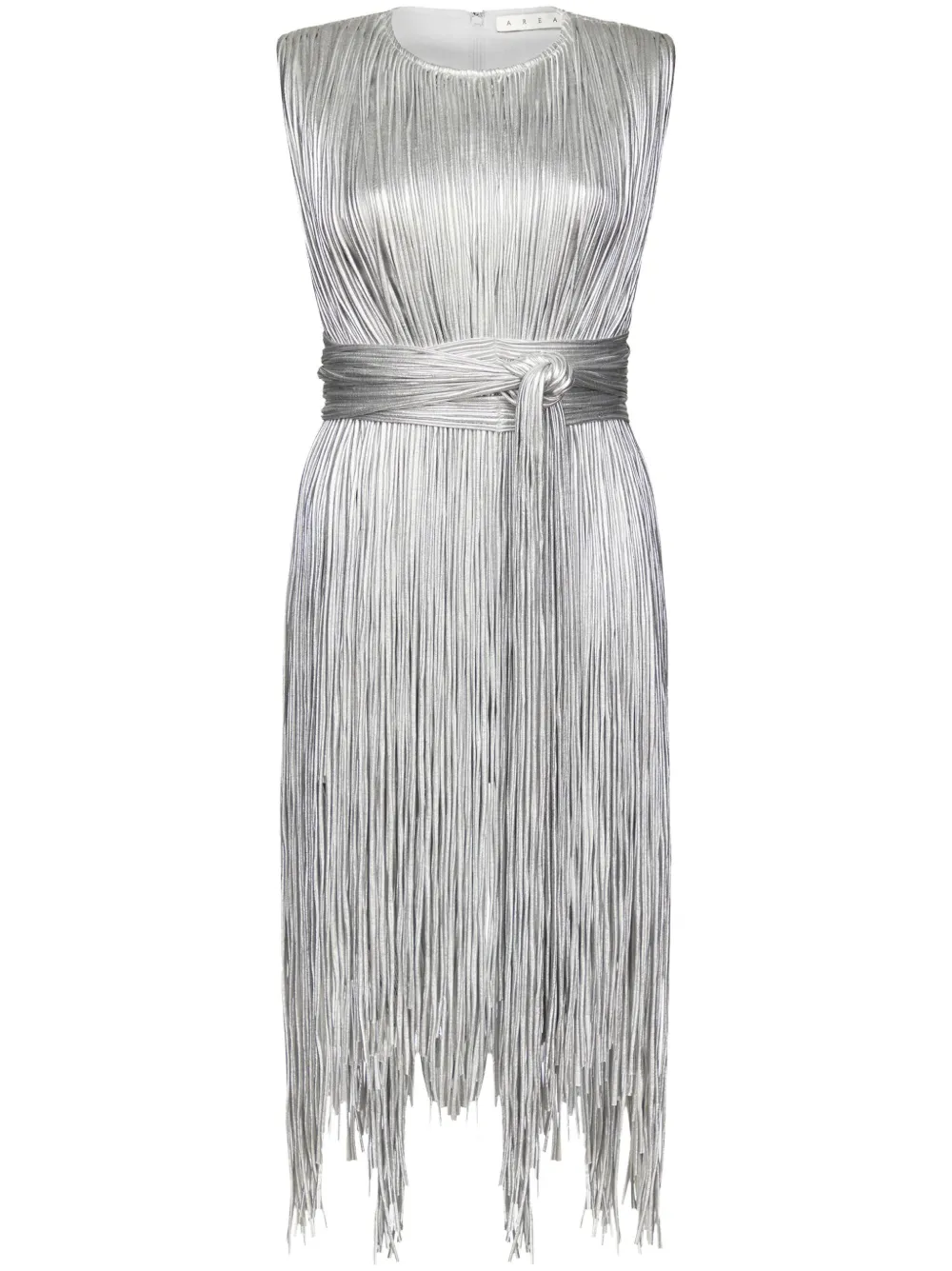 metallic fringe minidress