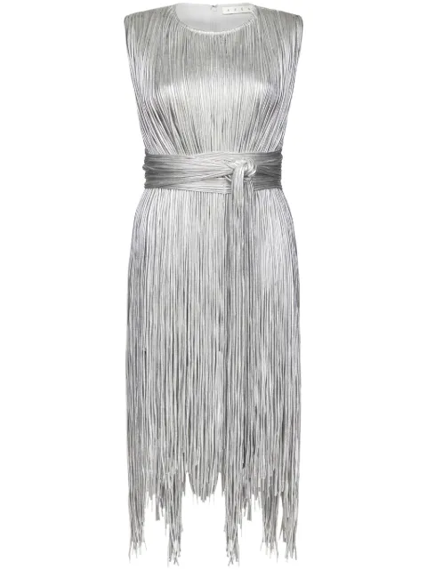 AREA metallic fringe minidress