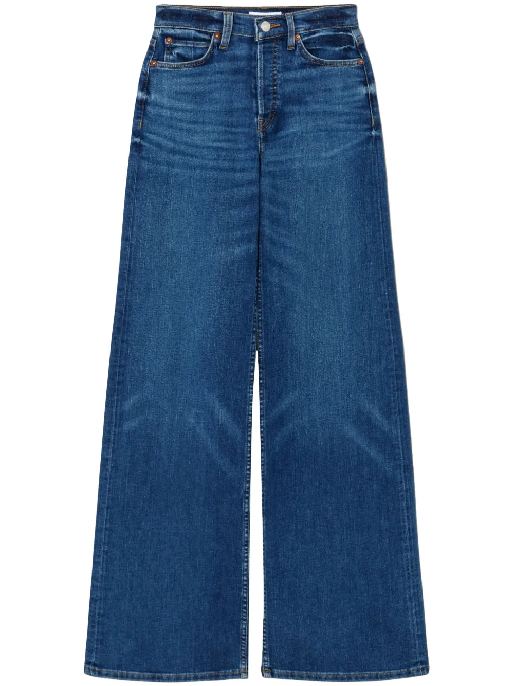 RE DONE 70s Ultra High Rise Wijde pijpen jeans Blauw