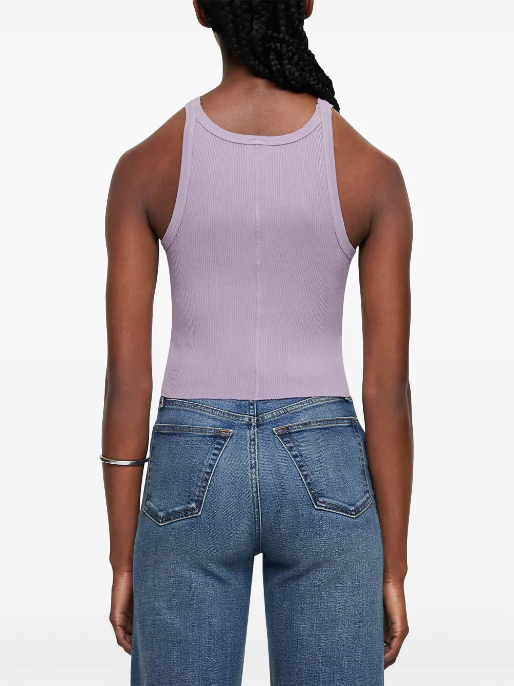 RE DONE x Hanes cropped geribbelde tanktop Paars