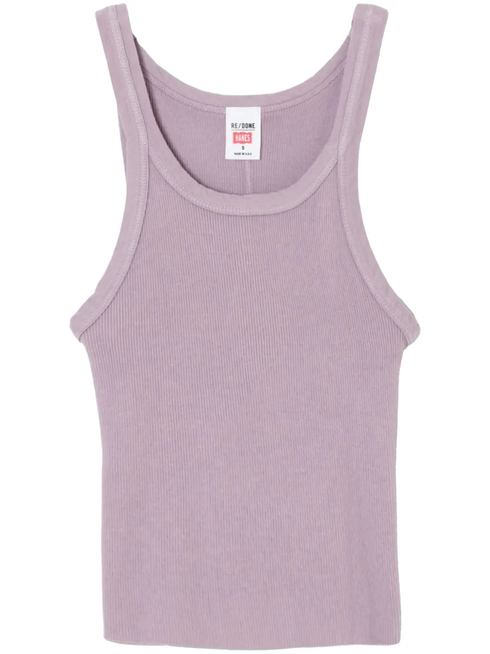 RE DONE x Hanes cropped geribbelde tanktop Paars