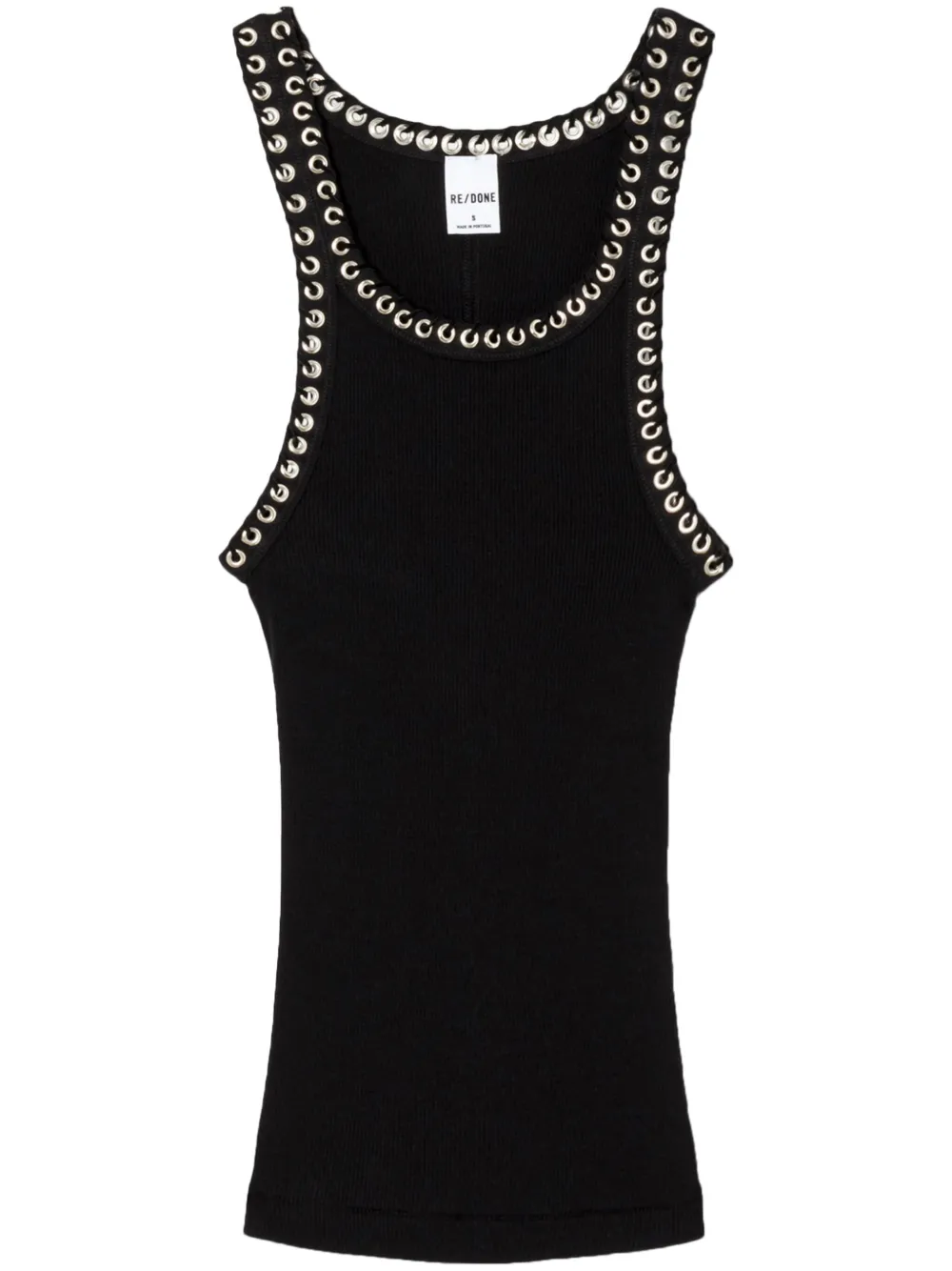 RE DONE Geribbelde tanktop Zwart