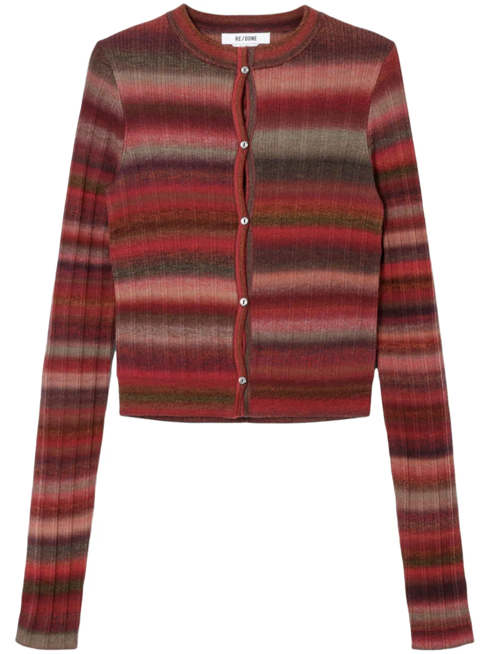 Ribbed crew neck cardigan online