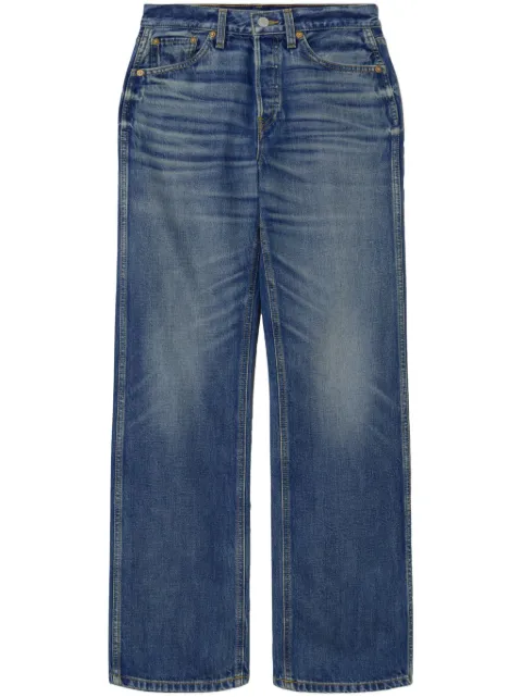 RE/DONE whiskered high-rise straight jeans