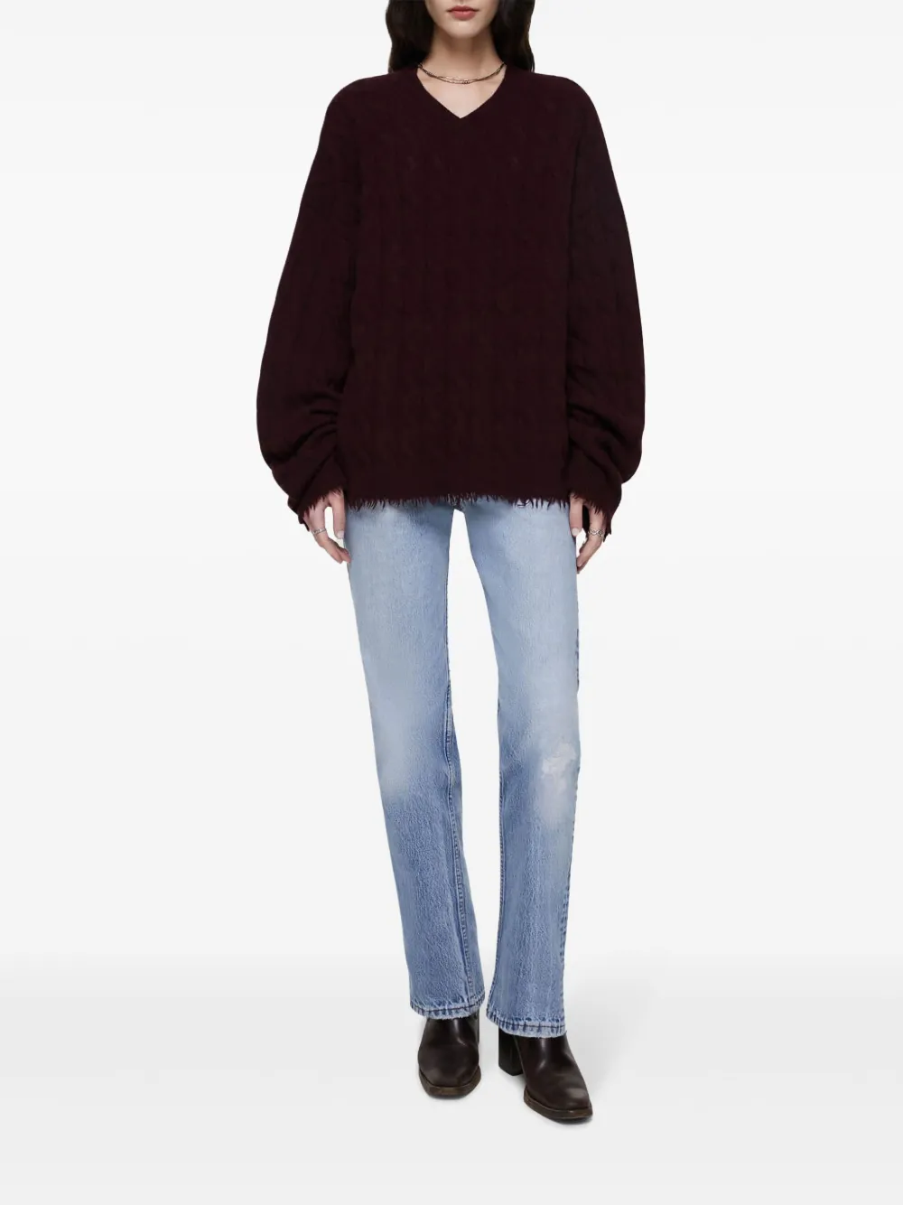RE/DONE cable-knit cashmere sweater - Rood