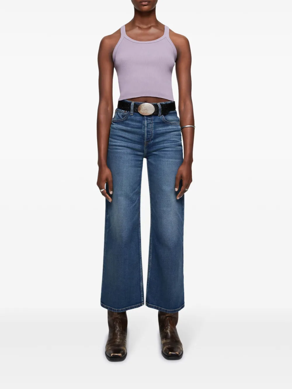RE/DONE high-rise wide-leg jeans - Blauw