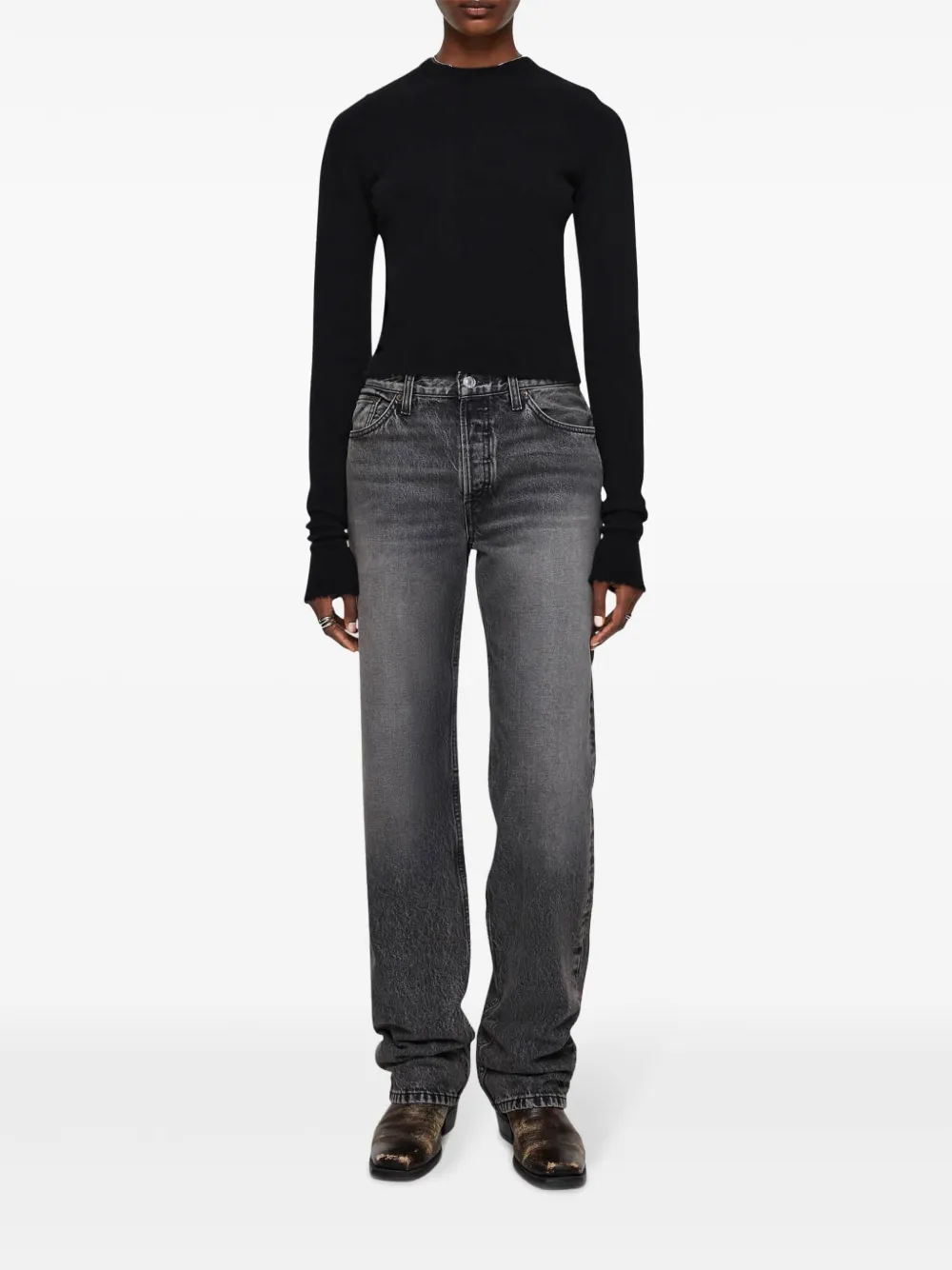 RE/DONE crew-neck cashmere jumper - Zwart