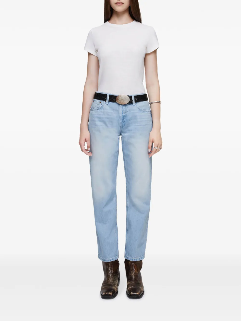 RE/DONE straight crop jeans - Blauw