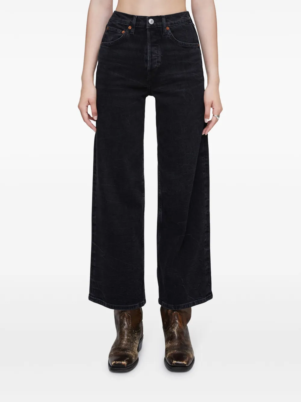 RE DONE Cropped jeans Zwart
