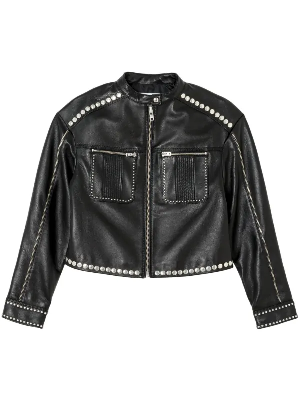 Embellished biker jacket discount