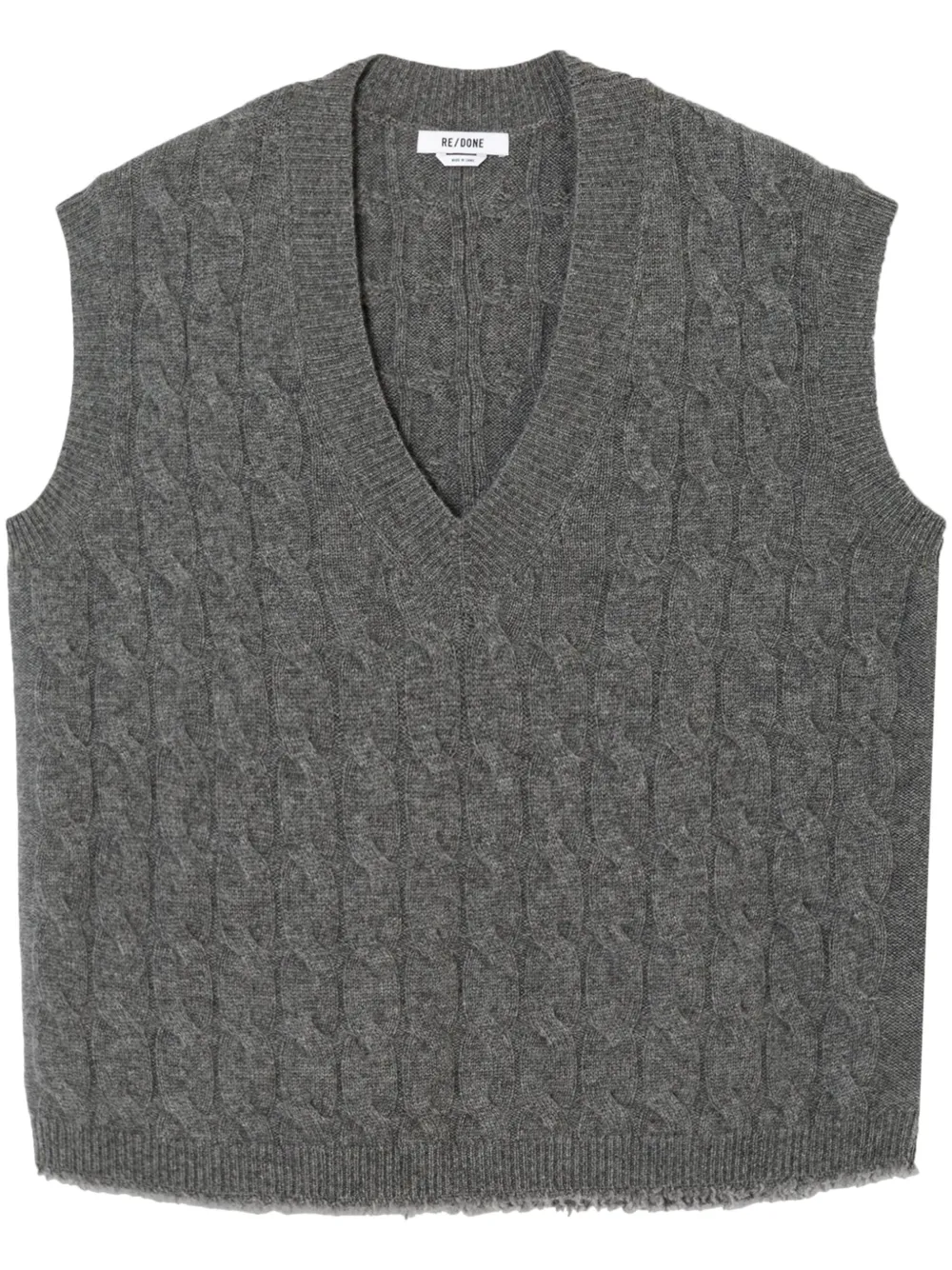 RE/DONE cable-knit cashmere vest | Grey | Image 1