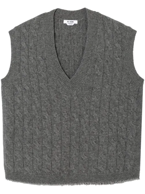Gilet en maille torsadée - RE/DONE - Modalova
