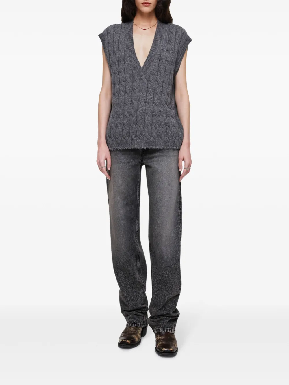 RE/DONE cable-knit cashmere vest | Vests & Tank Tops | Image 2