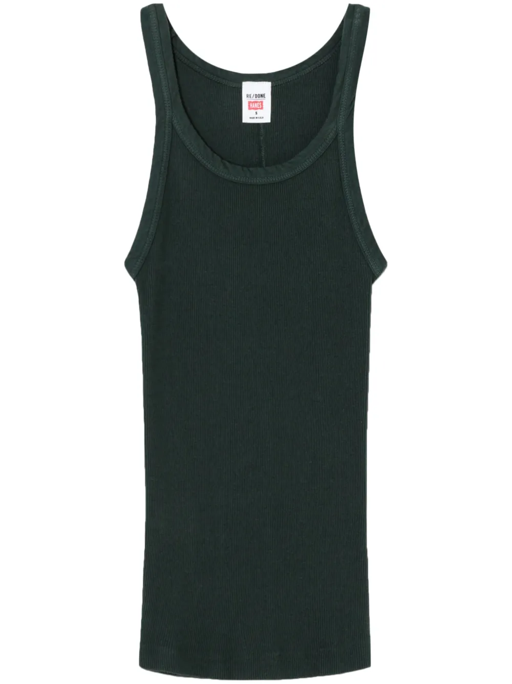 RE DONE x Hanes geribbelde tanktop Groen