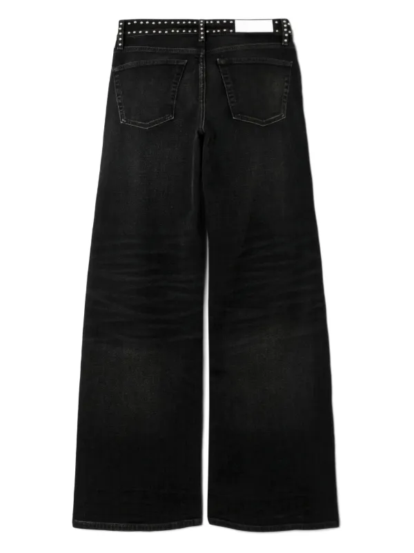 ボトムスその他 AEAE Heart Embroidery Jeans BLACK A233WPT04BK Iron Heart 888s-SBG Super Black Fade-To-Gray Denim - High