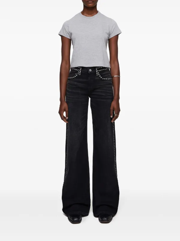 RE/DONE stud-embellished wide-leg Jeans | Black | FARFETCH AO