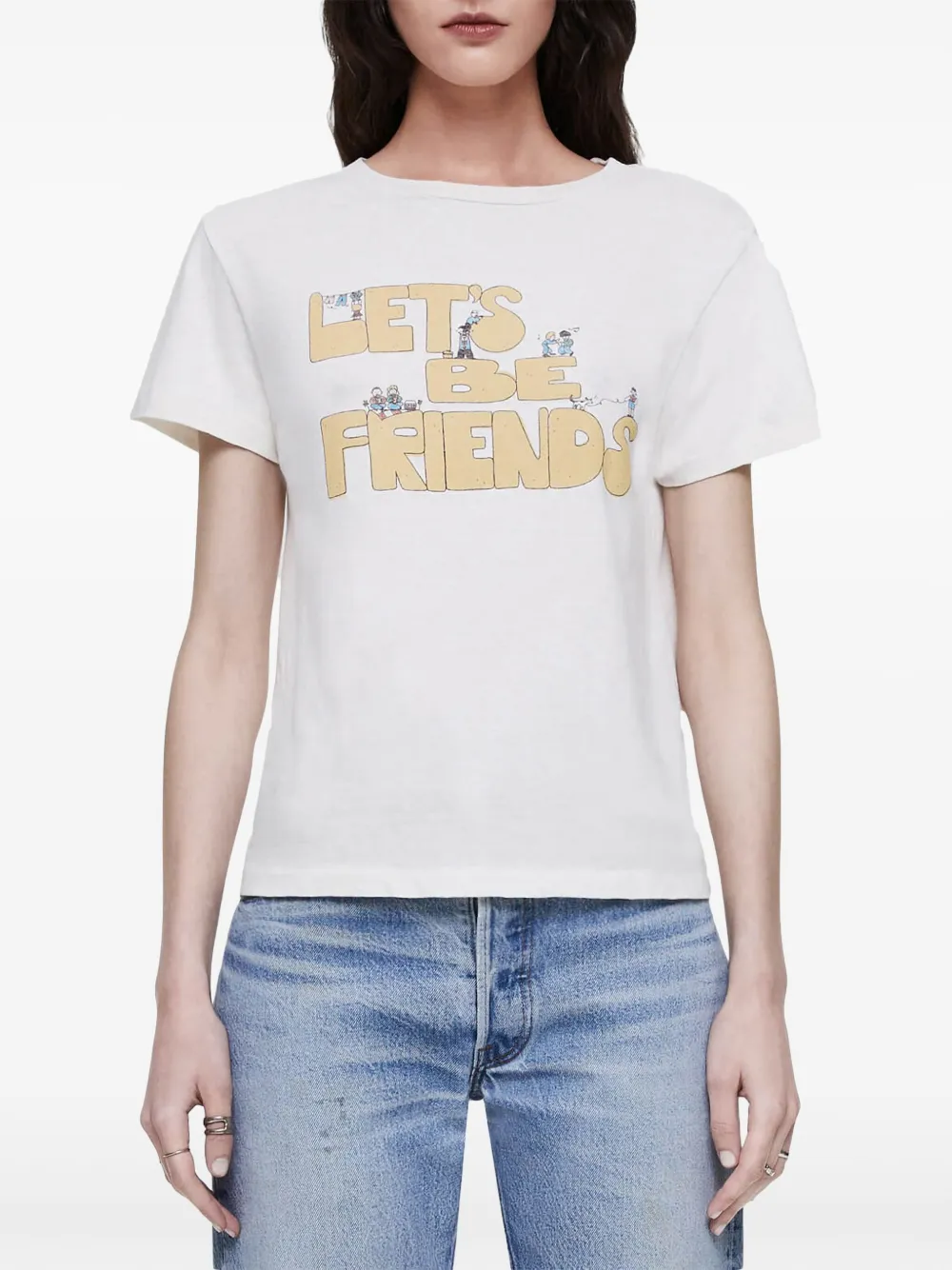 RE DONE Katoenen T-shirt met grafische print Wit