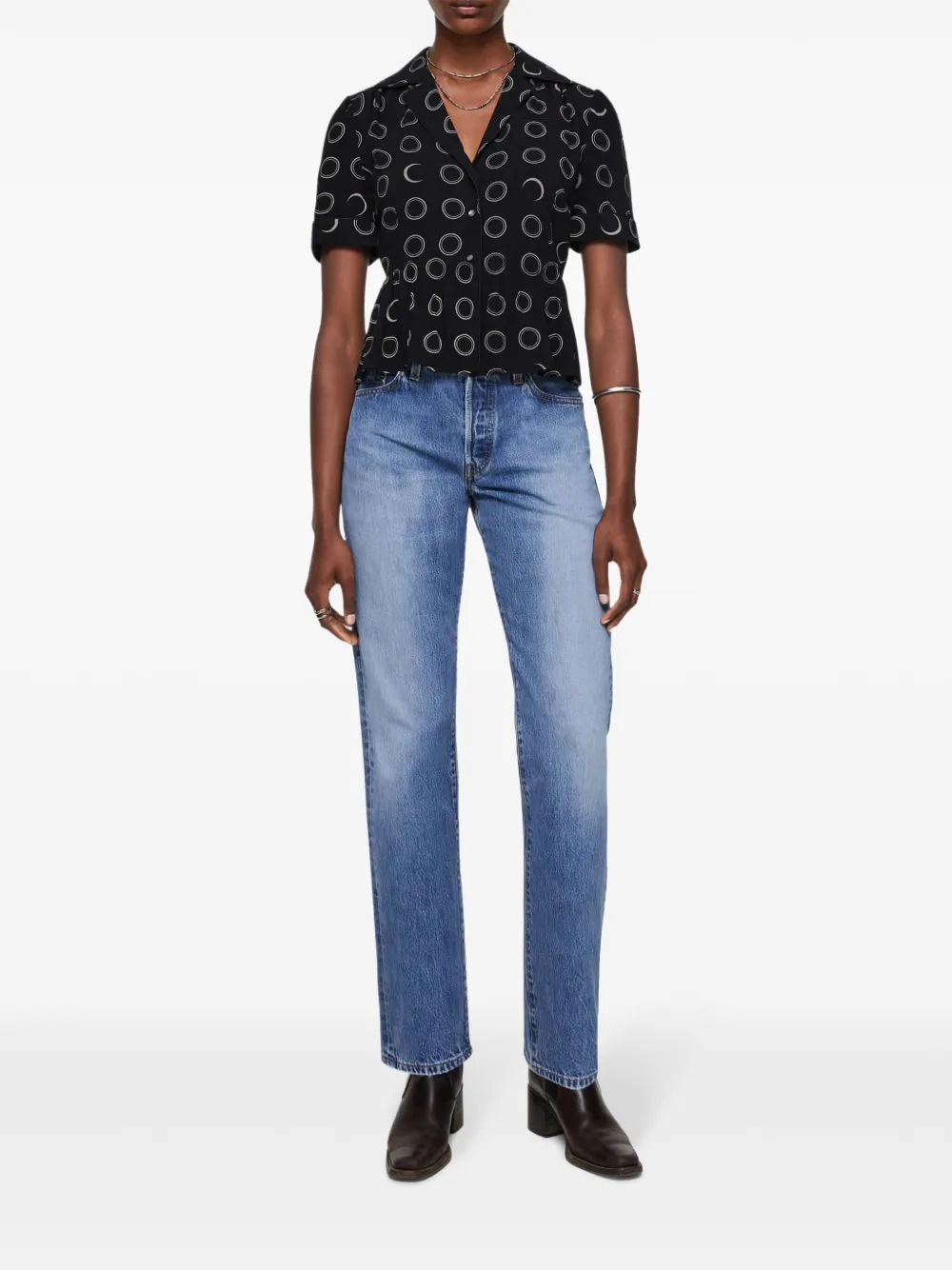 RE/DONE bowling shirt - Zwart