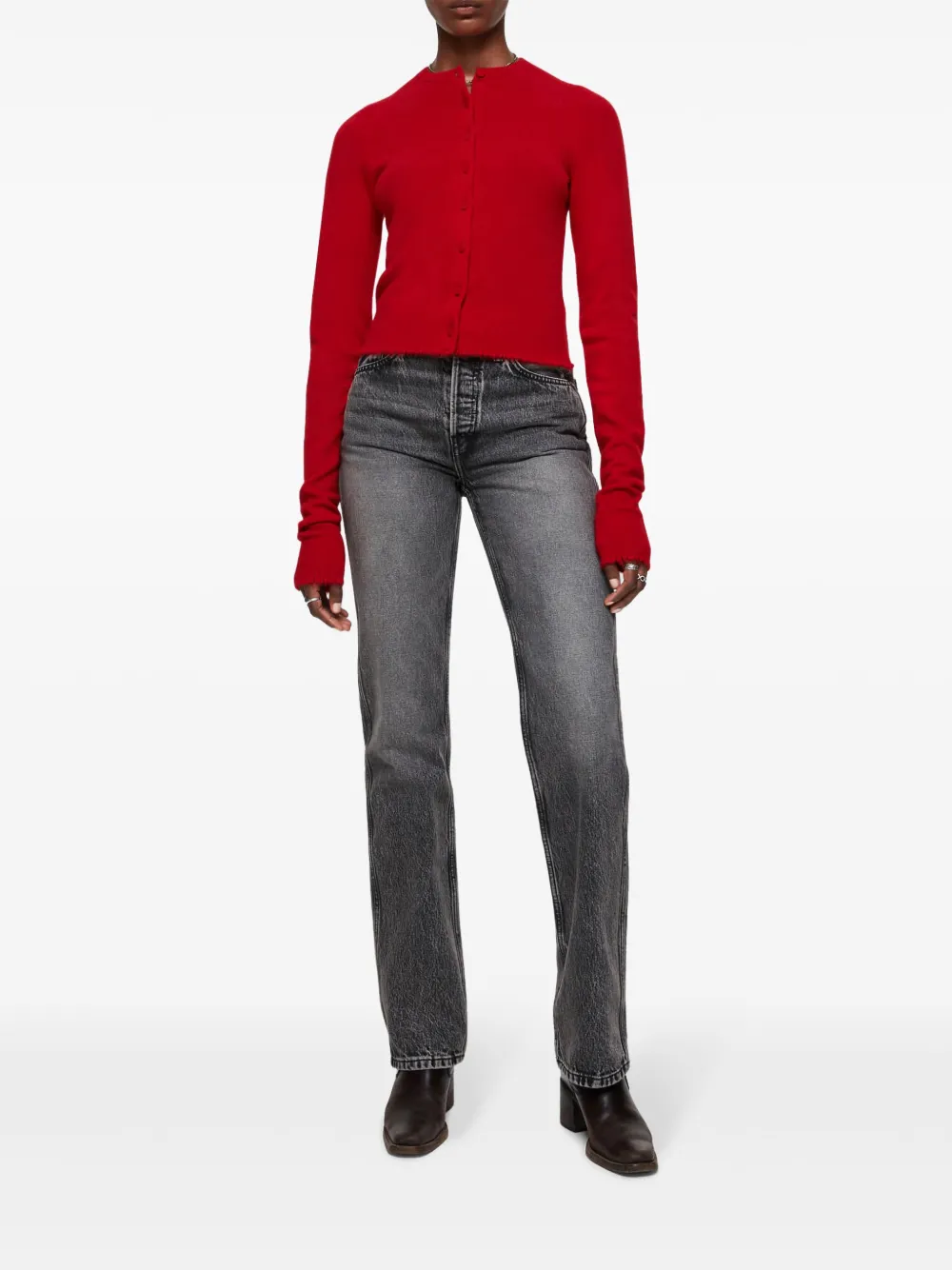 RE/DONE cashmere crew-neck cardigan - Rood