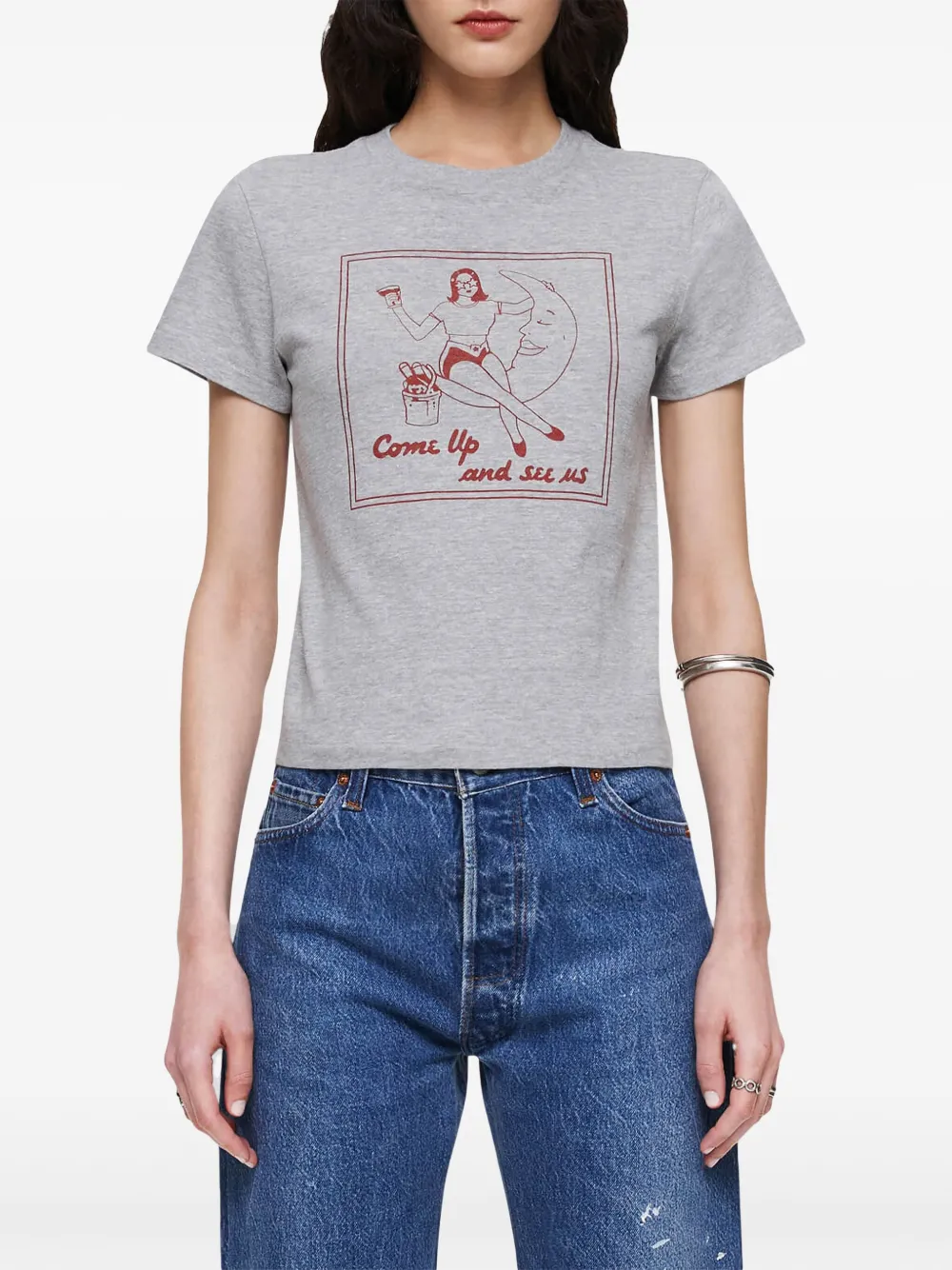 Re/done Come Up T-shirt In Grey