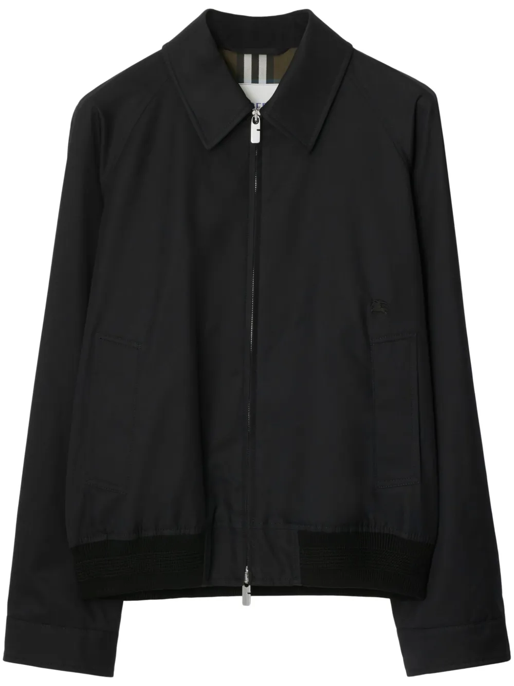 Burberry Cotton Gabardine Chester Harrington Jacket In Black