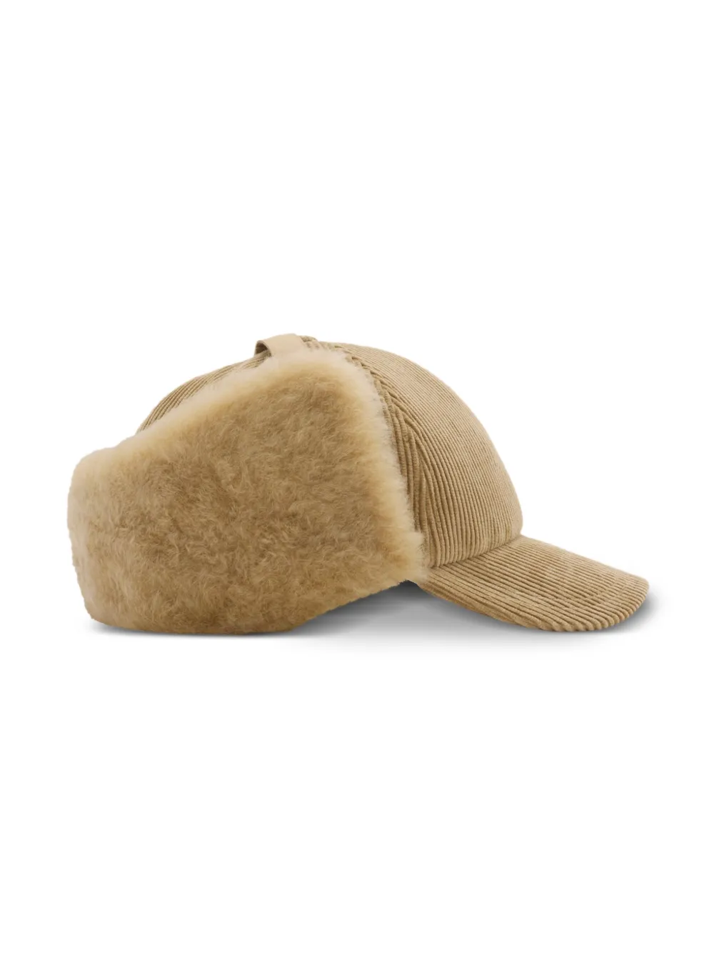 Burberry shearling-trim corduroy cap - Beige