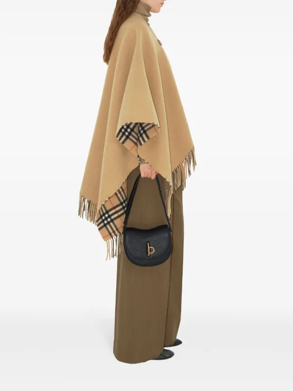 Burberry check pattern Wool Cape Neutrals FARFETCH IE