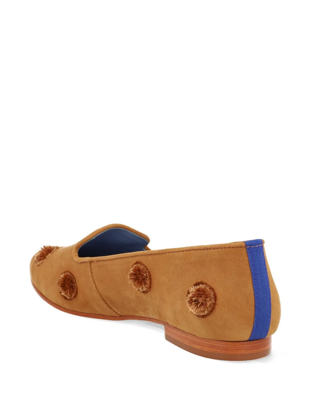 Blue Bird Shoes Pompom-embellished Suede Loafers In Braun