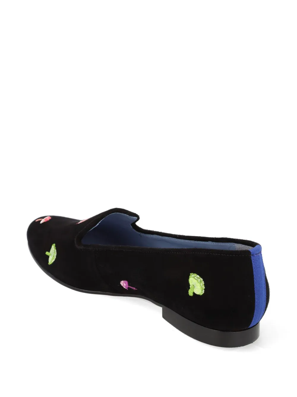 Blue Bird Shoes embroidered suede loafers Black