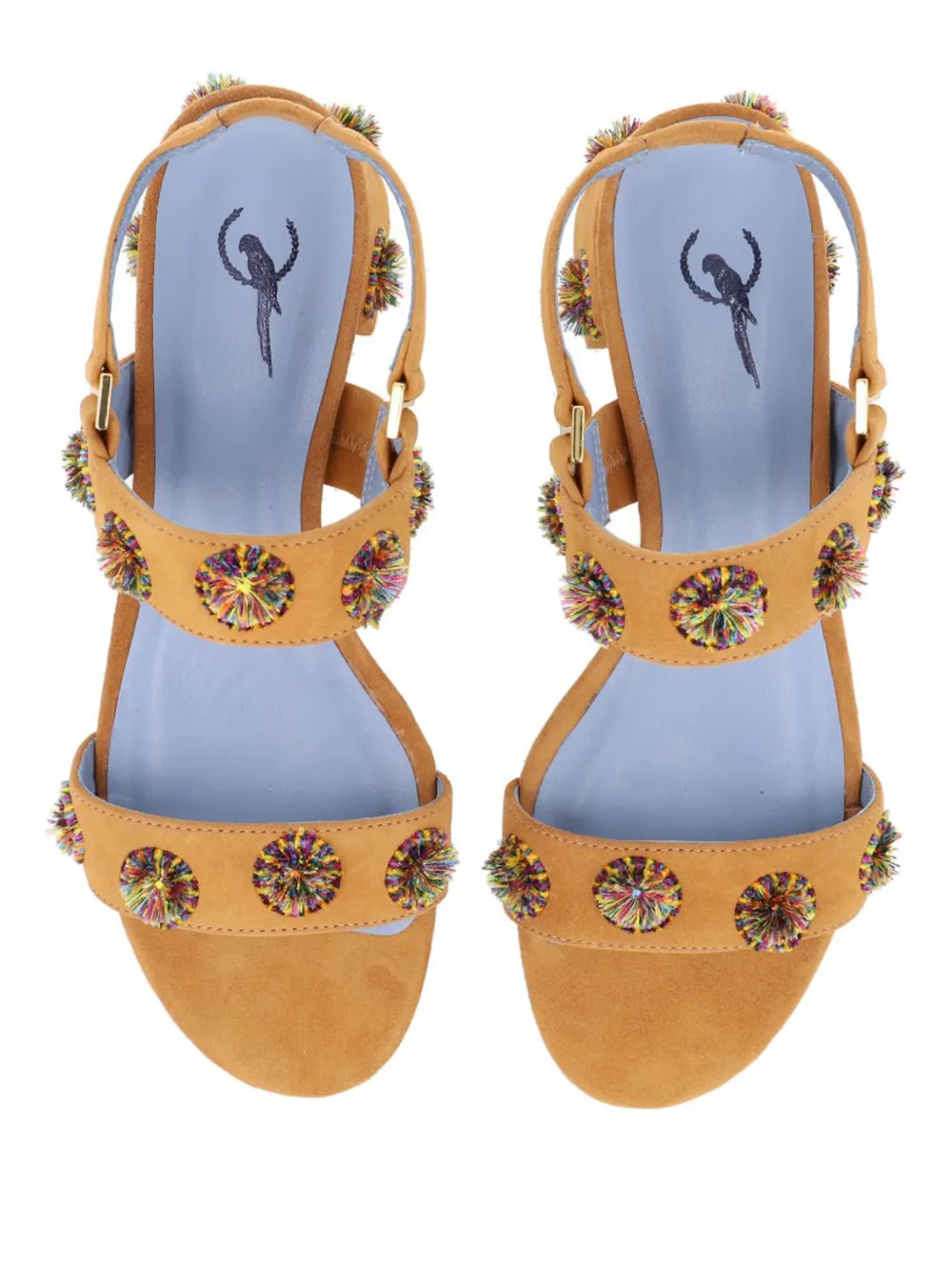 Blue Bird Shoes 50mm Leather Sandals In Brown