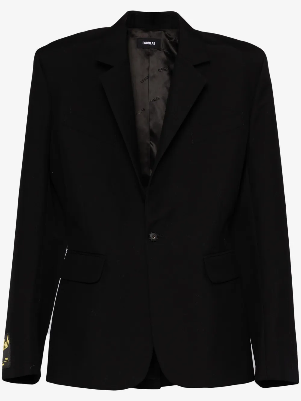 EGONlab. logo patch single-breasted blazer | Black | Image 1