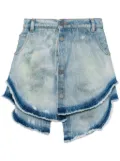 EGONlab. layered denim skirt - Blue