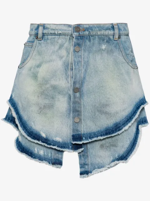 EGONlab. layered denim skirt