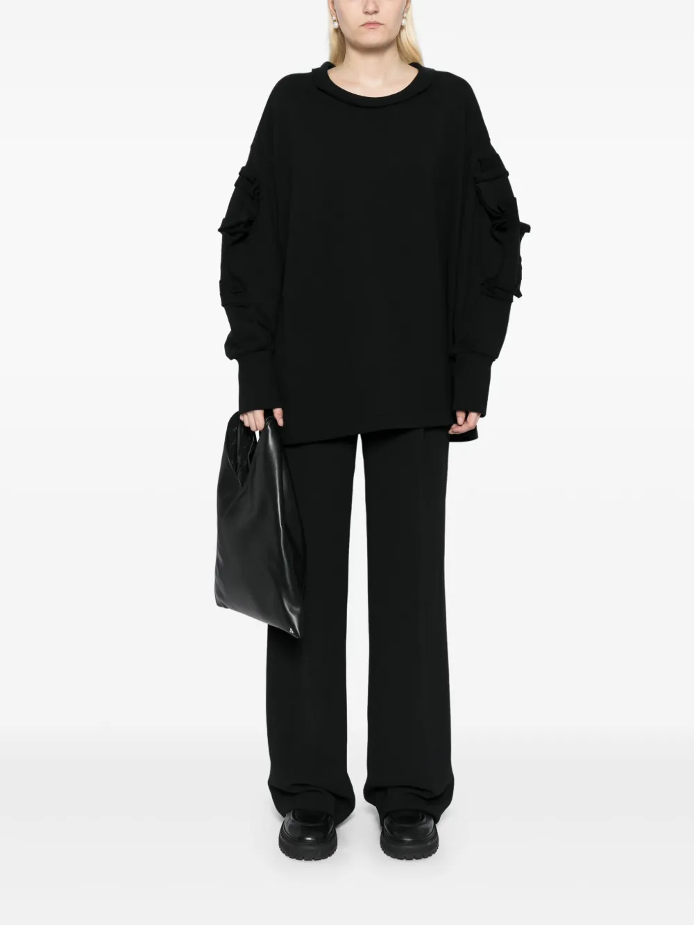 Yohji Yamamoto Katoenen sweater - Zwart